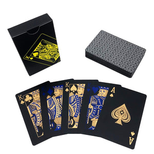 Set de cartas para Póker color dorado y azul