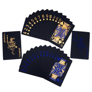 Set de cartas para Póker color dorado y azul