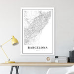 Cargar imagen en el visor de la galería, Wall Art de mapa de la ciudad de Barcelona
