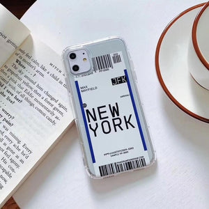 Carcasa ticket de viaje New York para iPhone