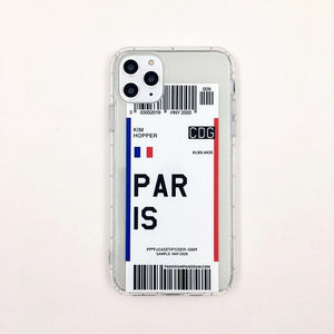 Carcasa ticket de viaje París para iPhone