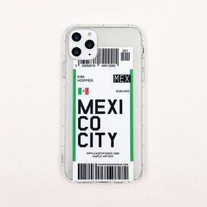 Carcasa ticket de viaje Ciudad de México para iPhone