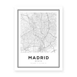 Wall Art de mapa de la ciudad de Madrid