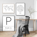 Cargar imagen en el visor de la galería, Wall art minimalista de París
