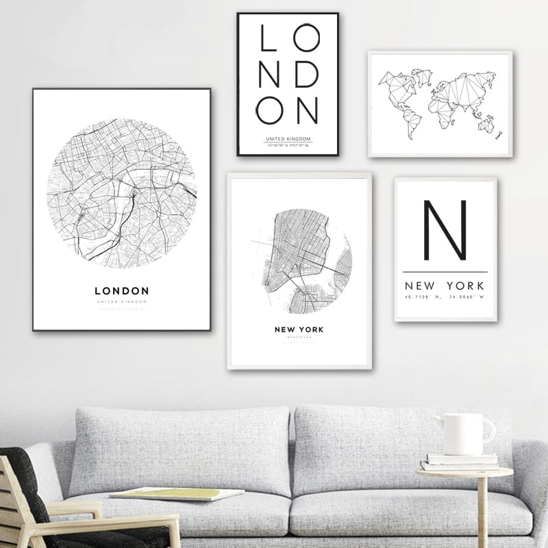 Wall Art de mapa de la ciudad de Londres