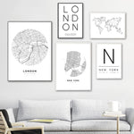 Cargar imagen en el visor de la galería, Wall Art de mapa de la ciudad de Londres
