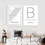 Cargar imagen en el visor de la galería, Wall Art de mapa de la ciudad de Barcelona
